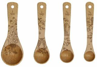 Talisman Designs Get Real Beechwood Measuring Spoon Set of 4 Kitchen & Dining