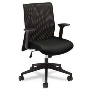 Basyx BSXVL571VB10 VL571 Mid Back Work Chair Mesh Back Fabric Seat, Black  Desk Chairs 