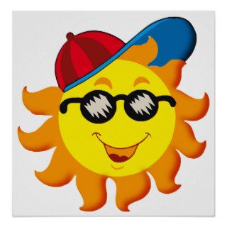 Summer Sun in Ballcap & Sunglasses Poster
