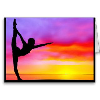 yoga pose exercise silhouette card