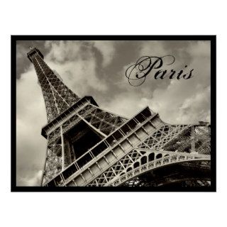 Vintage Paris   Eiffel Tower poster