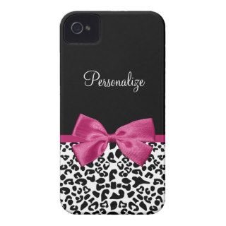 Vivacious Pink Ribbon Modern Fashion Leopard Print iPhone 4 Case Mate Case