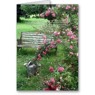Garden Bench and Roses Card