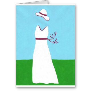 Wedding Dress, white with red, I do, invitations Cards