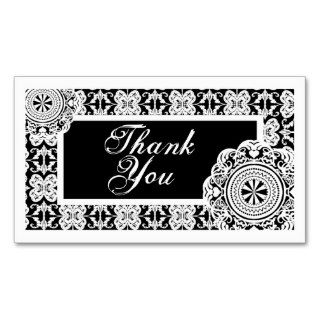 Arabesque White Lace, thank you mini cards Business Cards