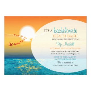 Bachelorette Party at the Beach Party Ocean Sunset Cards