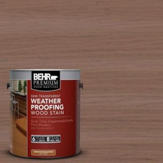 BEHR Premium 1 gal. #ST 148 Adobe Brown Semi Transparent Weatherproofing Wood Stain 508801