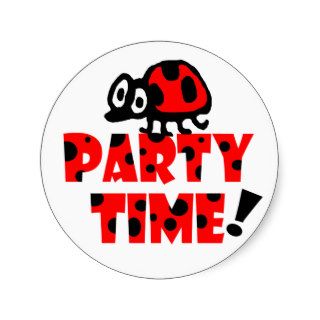 cartoon ladybug party time stickers