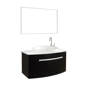 Virtu USA Anabelle 40 in. Single Basin Vanity in Espresso with Stone Vanity Top in White and Mirror ES 1040 S ES