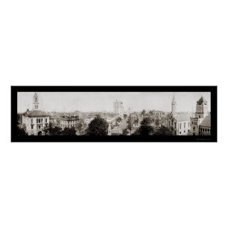 Savannah GA Panoramic Photo 1909 Poster