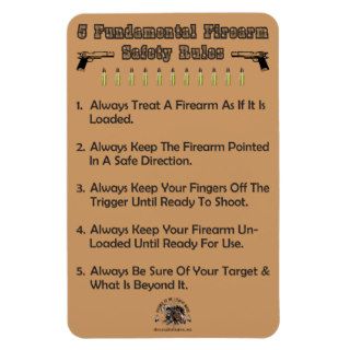 5 Fundamental Firearm Safety Rules Rectangle Magnets