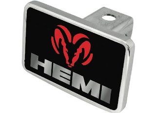 HEMI Logo Word Black BACKGROUND W/ Red RAM HEAD #574 Automotive