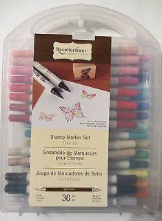 Recollections Signature Stamp Marker Set, Dual Tip 30 Piece Set  Artists Markers 
