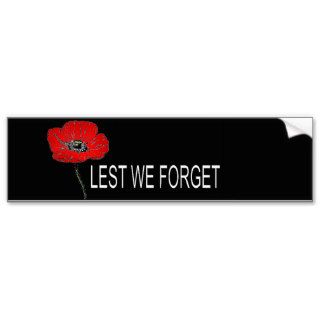 Lest We Forget. Anzac Day Rememberance Bumper Sticker