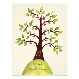Family Reunion Watercolor Heart Tree Invite