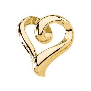 Heart Shaped Chain Slide 14K Yellow Gold Slide Jewelry