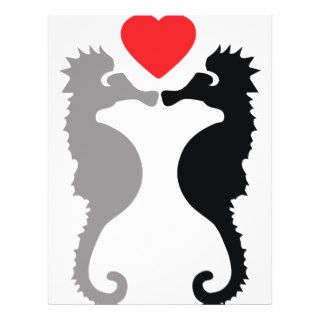 2 seahorses in love icon personalized flyer