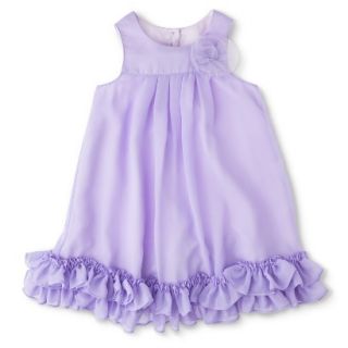 Cherokee Infant Toddler Girls Sleeveless Ruffle Bottom Empire Dress   Lilac 5T