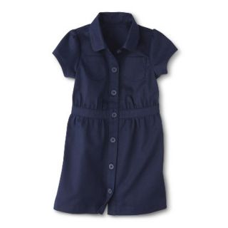 Cherokee Toddler Girls School Uniform Short Sleeve Safari Dress   Xavier Navy