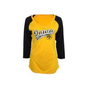 Iowa Hawkeyes Colosseum NCAA Womens Shortstop Three Quarter Sleeve Raglan T Shirt