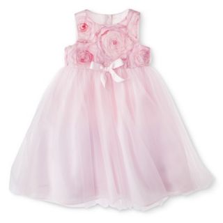 Cherokee Infant Toddler Girls Sleeveless Rosette Empire Dress   Dazzle Pink 12