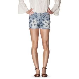 Mossimo Supply Co. Juniors High Rise 2 Denim Short   Daisy Embroidered 9