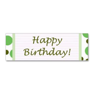 Happy Birthday Green Dots Light Business Cards