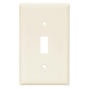 Cooper Wiring Devices 1 Gang Toggle Nylon Wall Plate   Light Almond 5134LA L