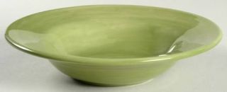Pottery Barn Sausalito Celery (Light Green) Large Rim Soup Bowl, Fine China Dinn