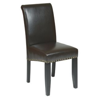 Dining Chair Office Star Parsons Chair with Nailheads   Dark Brown (Espresso)