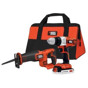 BLACK & DECKER 20 Volt Max Lithium Ion Cordless Drill/Driver and Reciprocal Saw Combo Kit (2 Tool) BDCD220RS