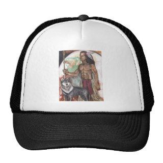 Native American Indian & Wolf Mesh Hats