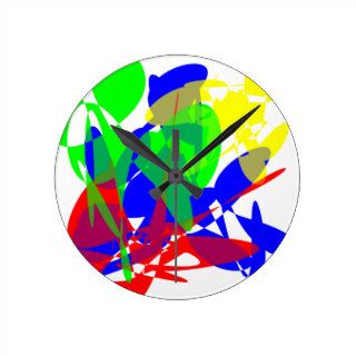 Farbkleckse color splots abstract abstractly wall clock