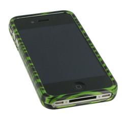 Apple iPhone 4 Black and Green Zebra Plastic Case rooCASE Cases & Holders
