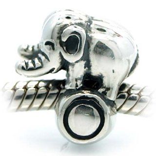 Pro Jewelry .925 Sterling Silver "Circus Elephant on Ball" Charm Bead for Snake Chain Charm Bracelets Jewelry