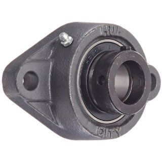 Hub City FB230DRWX1 1/8 Flange Block Mounted Bearing, 2 Bolt, Normal Duty, Relube, Eccentric Locking Collar, Wide Inner Race, Ductile Housing, 1 1/8" Bore, 1.998" Length Through Bore, 4.594" Mounting Hole Spacing