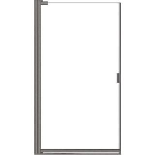 Basco Classic 23 5/8 in. to 25 1/8 in. x 66 in. Clear Frameless Pivot Shower Door in Brushed Nickel 3600 1CLBN