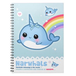 Kawaii narwhals spiral notebooks