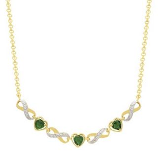 Heart Cut Simulated Emerald Infinity Gold Plated Necklace (18)