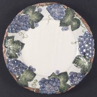 Fitz & Floyd Grape Arbor Dinner Plate, Fine China Dinnerware   Stoneware,Purple