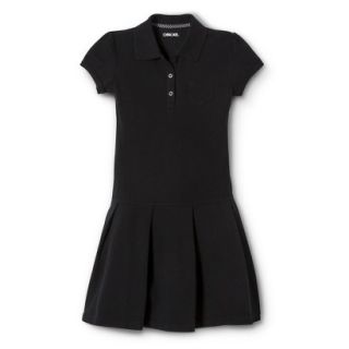 Cherokee Girls School Uniform Short Sleeve Knit Tennis Dress   Ebony XL