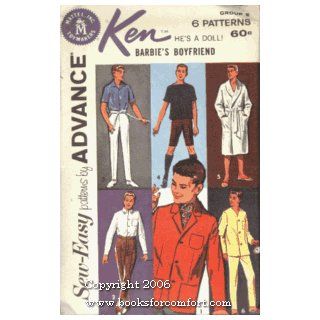 Ken Barbie's Boyfriend Group E, Advance 2899 Advance Pattern Co Inc Books