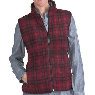 Woolrich Andes Printed Fleece Vest   UPF 40  Full Zip (For Women)   RED/BLACK HUNT (L )