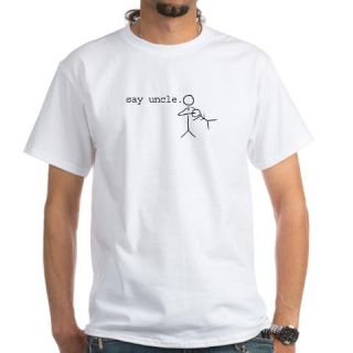  say uncle. nuggie stick figure White T Shirt