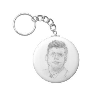 Preaident John F. Kennedy sketched in 1963 Keychain