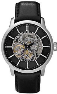 Fossil Mechanical Automatic Leather Watch Black at  Men's Watch store.