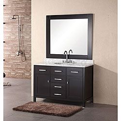 Design Element 48 inch Newport Modern Bathroom Vanity Set with Mirror Design Element Bathroom Vanities