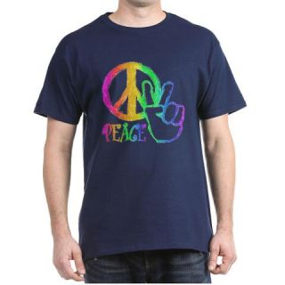  Colorful Peace Black T Shirt