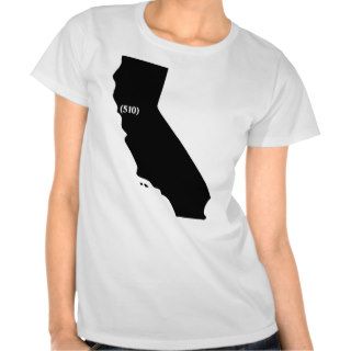 510 Area Code, California, Bay Area T shirt