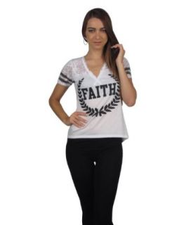 599fashion Women's (Faith) V Neck Short Sleeve Tee Fashion T Shirts